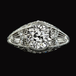 Gouden ronde oude geslepen diamanten fancy ring antieke stijl 4,25 karaat