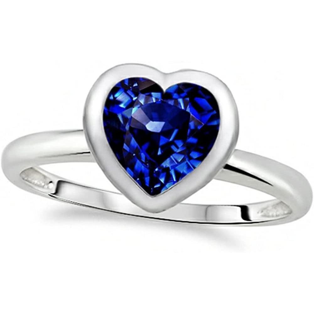 Gouden verlovingsring met hartvormige ring voor dames, blauwe saffierring 3 karaat - harrychadent.nl