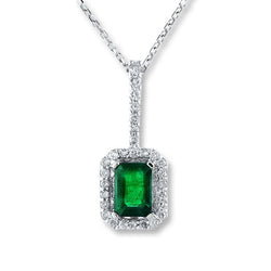 Natuurlijke Smaragd Hanger 8ct - Witgoud 14K