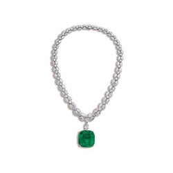 Groene Smaragd GIA Met Natuurlijke uit de aarde gewonnen Diamanten Damesketting Witgoud 14K 48 Ct
