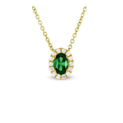 Groene Smaragd Met Diamanten Edelsteen Hanger 3.60 Ct YG 14K