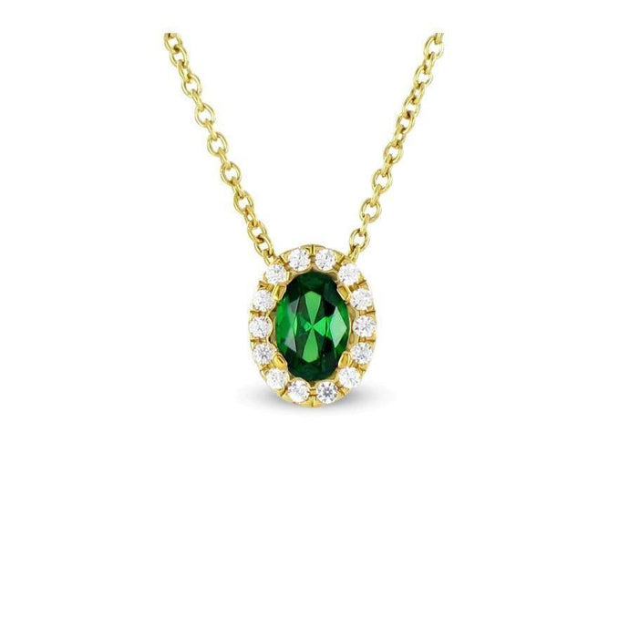 Groene Smaragd Met Diamanten Edelsteen Hanger 3.60 Ct YG 14K - harrychadent.nl