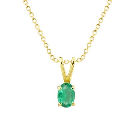 Groene smaragd edelsteen hanger ketting 4 karaat 14K geel goud Nieuw - harrychadent.nl