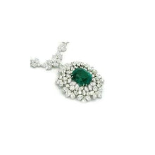 Afbeelding in Gallery-weergave laden, Groene smaragd en Diamanten 79,16 ct ketting 16&quot; wit goud 14k - harrychadent.nl
