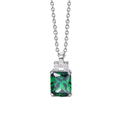 Groene smaragd en diamanten edelsteen hanger ketting 6,20 karaat WG 14K