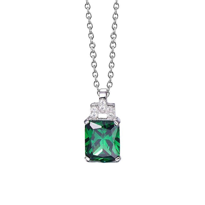 Groene smaragd en diamanten edelsteen hanger ketting 6,20 karaat WG 14K - harrychadent.nl