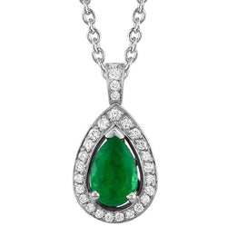 Groene Smaragd GIA & Natuurlijke uit de aarde gewonnen Diamant Edelsteen Hanger Ketting 8.35 Karaat WG 14K