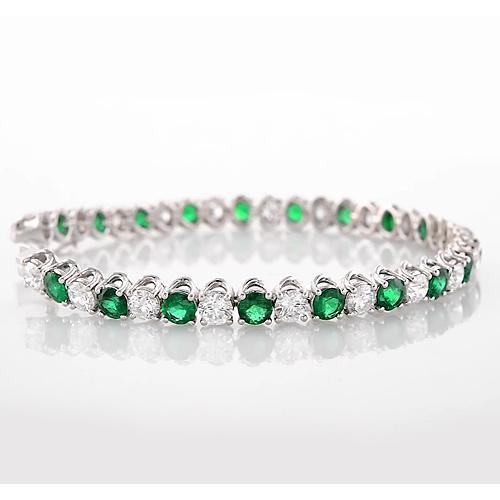 Groene smaragd en diamanten tennisarmband 33,25 karaat damessieraden - harrychadent.nl