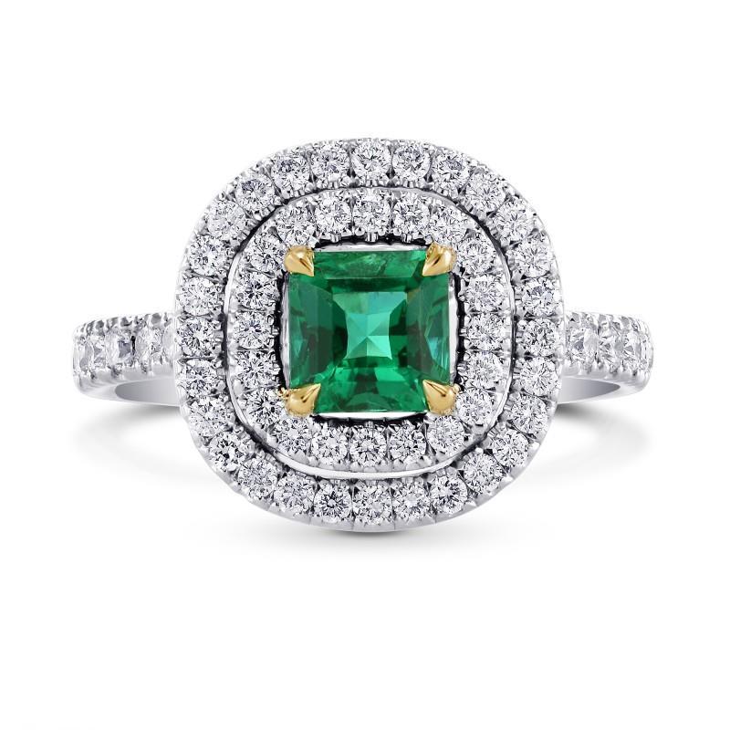 Groene smaragdgroene Diamanten verlovingsring tweekleurig 3,70 karaat - harrychadent.nl