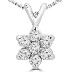 Groene Smaragd Met Echt Diamanten Edelsteen Hanger Ketting 7 Karaat Witgoud 14K Bezel Set