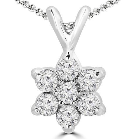 Groene Smaragd Met Echt Diamanten Edelsteen Hanger Ketting 7 Karaat Witgoud 14K Bezel Set