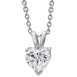 Grote Hart Natuurlijke uit de aarde gewonnen Diamanten Ketting Hanger 3 Karaat Witgoud Prong Gezet
