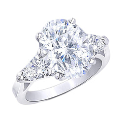 Grote 4.31 karaat drie stenen diamanten jubileum ring sieraden