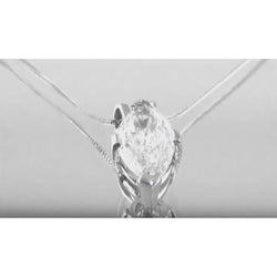 Grote Solitaire Marquise diamanten halsketting hanger 5 ct. Witte sieraden