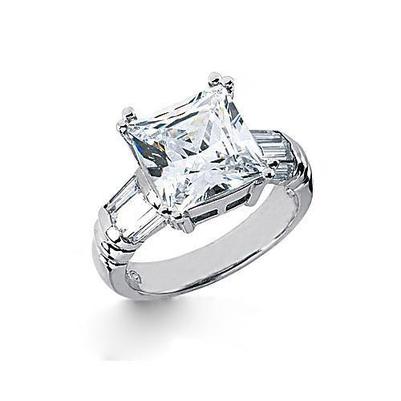 Grote diamanten ring 4,50 ct. Diamanten drie stenen gouden verlovingsring- harrychadent.nl