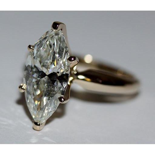 Grote marquise diamant Solitaire verlovingsring 3,51 karaat - harrychadent.nl