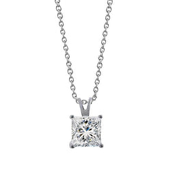 Grote labgekweekte diamanten hanger ketting 3 karaat prachtig 14K Witgoud sieraad
