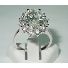 Afbeelding in Gallery-weergave laden, Grote Ovale Bloem Stijl Echt Diamanten Halo Ring 4.75 karaat Dames Wit Goud 14K Sieraden - harrychadent.nl
