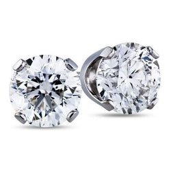 Grote Gecertificeerde Natuurlijke Echte (Niet labgekweekt) Diamanten Oorknopjes 4 Karaat Witgoud 14K