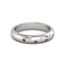 Afbeelding in Gallery-weergave laden, Gypsy Diamond Comfort Fit Ruby Band 1.10 Karaat Witgoud 14K
