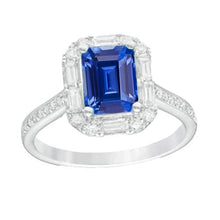 Afbeelding in Gallery-weergave laden, echte baguette diamant 3karaat ring vooraanzicht
