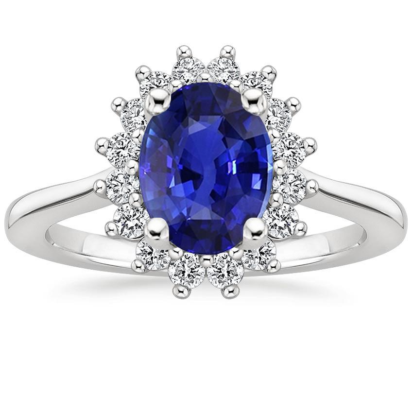 Halo Diamanten Ring Bloem Stijl Ceylon Sapphire 4 Karaat - harrychadent.nl