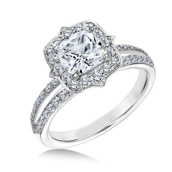 Halo Diamond Anniversary Ring 2.75 karaat gespleten schacht wit goud 14K - harrychadent.nl