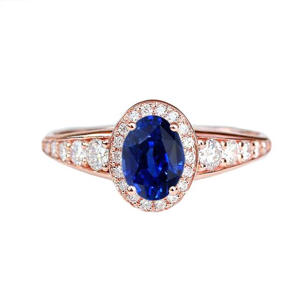 Halo Diamond Sapphire Anniversary Ring Ovaal Cut Sri Lankaans 3,50 karaat - harrychadent.nl