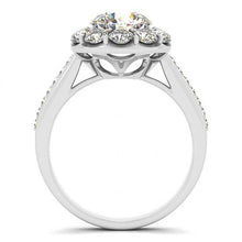 Afbeelding in Gallery-weergave laden, Halo Diamond Solitaire Ring Bloemvorm Met Accent 2.75 Karaat WG 14K - harrychadent.nl
