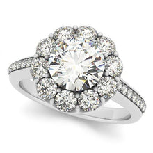 Afbeelding in Gallery-weergave laden, Halo Diamond Solitaire Ring Bloemvorm Met Accent 2.75 Karaat WG 14K - harrychadent.nl
