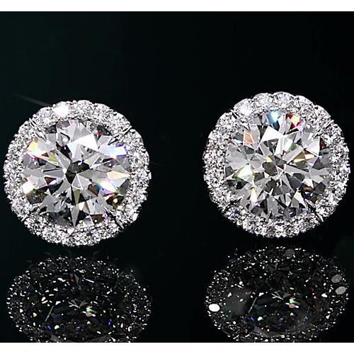 Halo Diamond Studs 2 karaat witgoud - harrychadent.nl