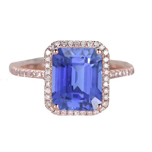 Halo Emerald Srilankaanse Saffier & Diamanten Ring 4,50 Karaat - harrychadent.nl