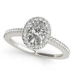 Halo Fancy verjaardag diamanten verlovingsring 1,94 karaat sieraden WG 14K