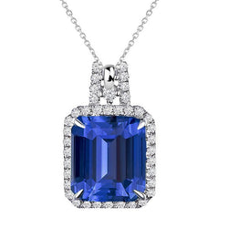 Halo Hanger Edelsteen & Diamant 4 Prong Set Ketting 5.75 Karaat