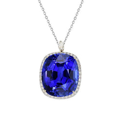 Halo Hanger Kussen Natuurlijke Blauwe Saffier & Diamant 6.50 Karaat