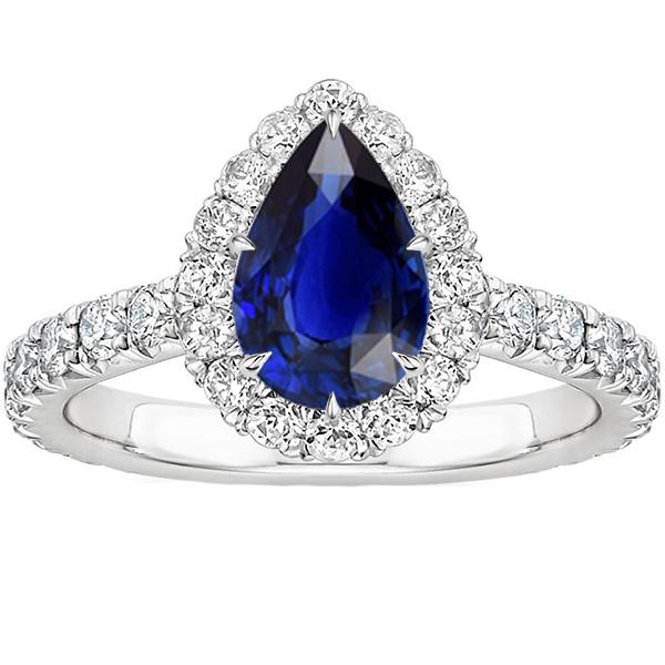 Halo Jubileumring Peer Sri Lankaanse Saffier & Diamanten 4,50 Karaat - harrychadent.nl