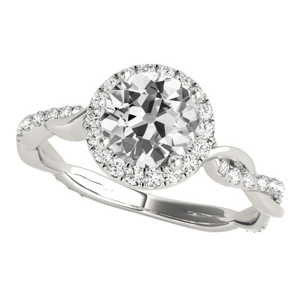 Halo Old Miner Diamond Ring Twisted Style sieraden 5 karaat witgoud - harrychadent.nl