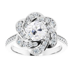 Halo Old Miner Diamond Ring met accenten Twisted Style 5,25 karaat