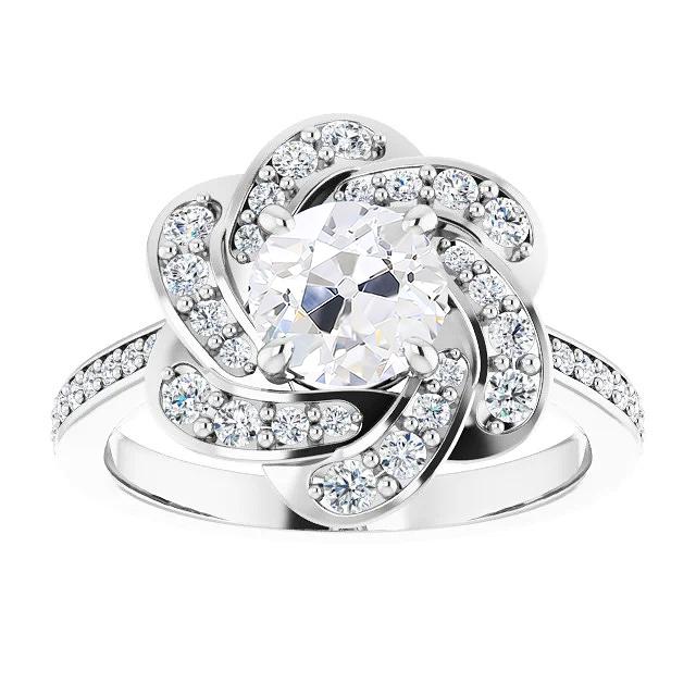 Halo Old Miner Diamond Ring met accenten Twisted Style 5,25 karaat - harrychadent.nl