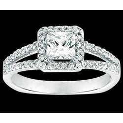 Halo Princess diamanten ring met accenten 2,25 ct. Wit goud 14K