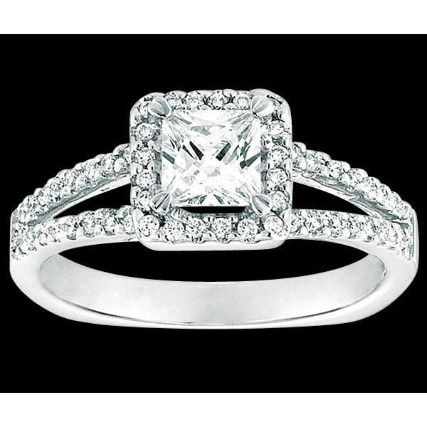 Halo Princess diamanten ring met accenten 2,25 ct. Wit goud 14K - harrychadent.nl