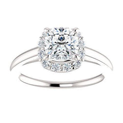 Halo-Ring Met 1,40 Karaat Echt Diamanten 14K Witgoud
