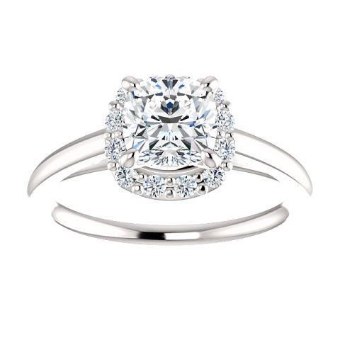 Halo-Ring Met 1,40 Karaat Echt Diamanten 14K Witgoud
