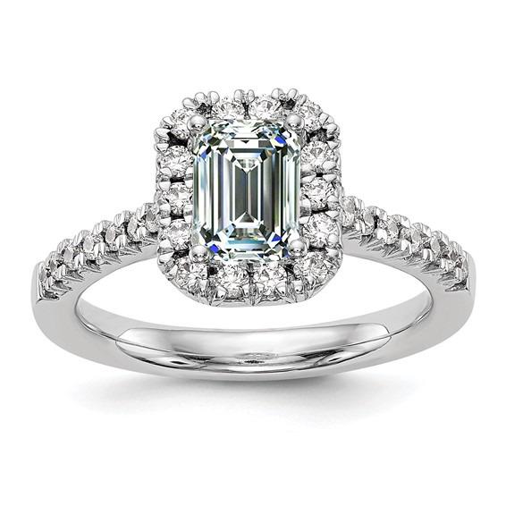 Halo Round & Emerald Diamond Ring Fishtail Set 4.50 karaat sieraden - harrychadent.nl