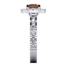 Afbeelding in Gallery-weergave laden, Halo-Stijl Bruine Diamanten Ring Gouden Dames Sieraden
