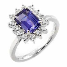 Afbeelding in Gallery-weergave laden, Halo Tanzaniet en diamanten 6.35 karaat ring wit goud 14K - harrychadent.nl
