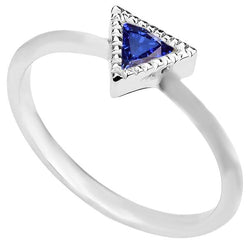 Halo Verlovingsring Triljoen Bezel Set Ceylon Sapphire 0,50 karaat