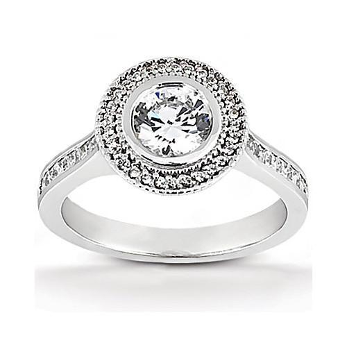 Halo diamanten ring 2.22 karaat vrouwen verloving wit goud - harrychadent.nl