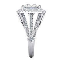 Afbeelding in Gallery-weergave laden, Halo diamanten verlovingsring 6 karaat gespleten schacht wit goud 14K - harrychadent.nl

