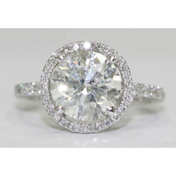 Halo diamanten verlovingsring Vrouwen Ring 3,50 Karaat Pave Set Sieraden Nieuw